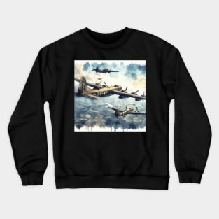 Fantasy illustration of WWII aircraft in battle Crewneck Sweatshirt